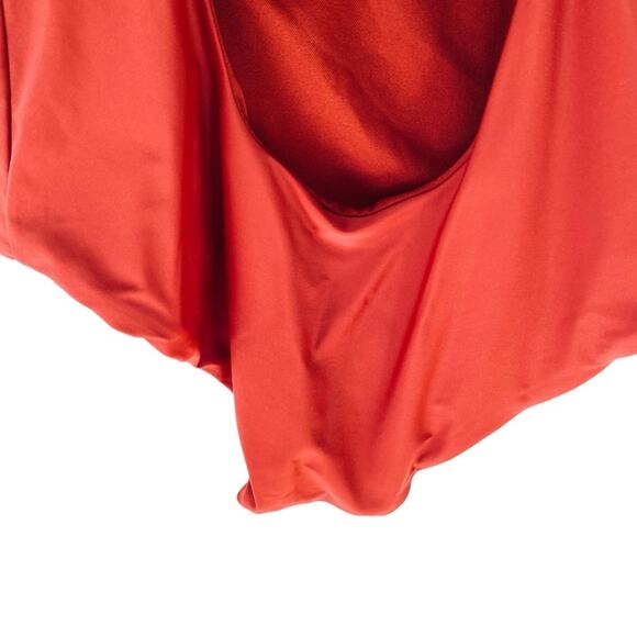 Becca Virtue Love Letter Knotted Cut Out Low Back One Piece Swimsuit XL Maroon - Picture 7 of 8